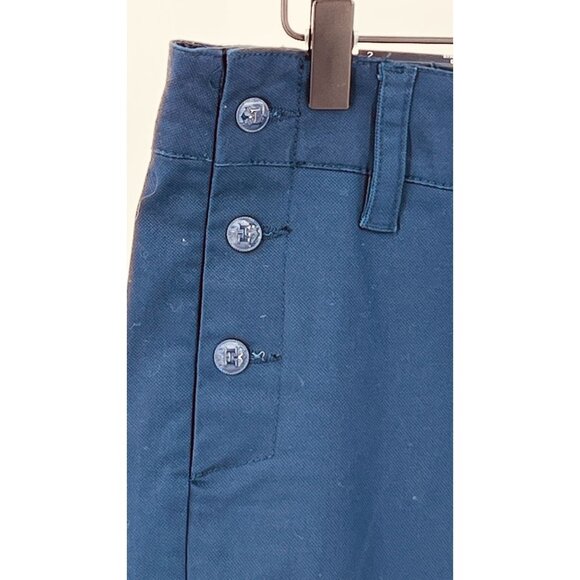 Tommy Hilfiger Pants Straight Leg Sailor Style Size 2 Navy Blue Button Detail - Picture 5 of 14